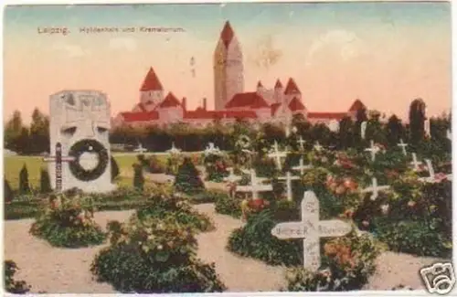 27773 Ak Leipzig Heldenhain und Krematorium 1921