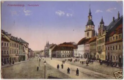 08042 AK Frankenberg Marktplatz um 1920