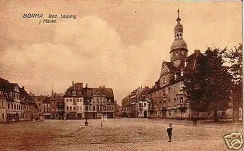 17528 Ak Borna Bez. Leipzig Markt 1918