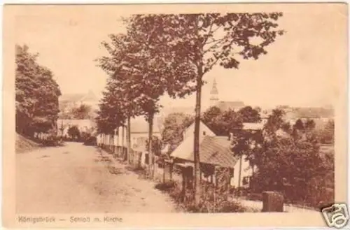 27168 Ak Königsbrück Schloß mit Kirche 1933