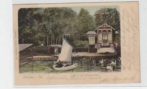 36071 Ak Zwickau Idylle am Schwanenteich 1904