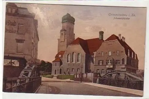 37661 Ak Crimmitschau in Sachsen Johanniskirche 1916