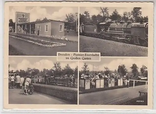58455 Mehrbild Ak Dresden Pionier Eisenbahn im Großen Garten 1960