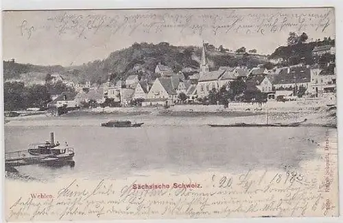 62897 Ak Sächsische Schweiz Wehlen Elbansicht 1898