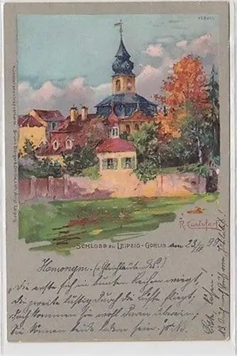 63181 Ak Schloss zu Leipzig-Gohlis Künstlerpostkarte Bruno Bürger & Ottilie 1899