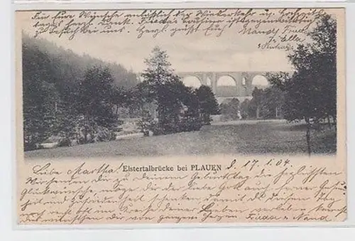 63338 Ak Elsterthalbrücke bei Plauen 1904