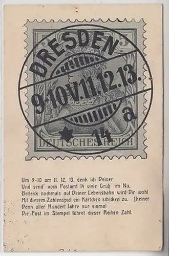 66702 Ak Dresden Stempelkuriosum 11.12.1913