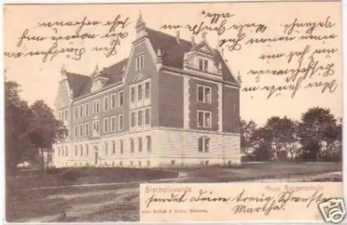24195 Ak Bischofswerda neue Bürgerschule 1905