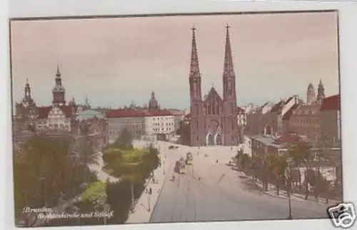 24694 Ak Dreden Sophienkirche und Schloß um 1915