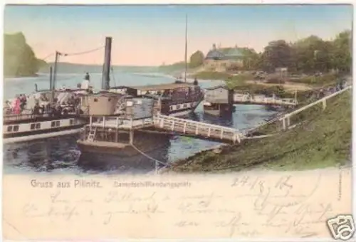 25721 Ak Pillnitz Dampfschifflandungsplatz 1907