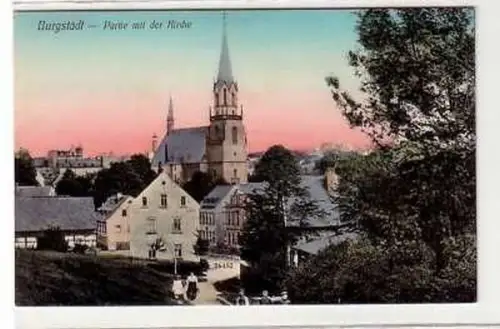 41780 Ak Burgstädt Partie mit der Kirche um 1910
