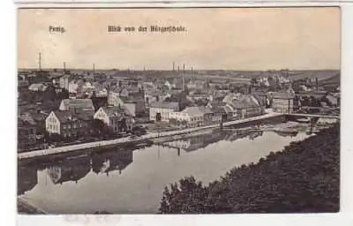 39229 Ak Penig Blick von der Bürgerschule 1907