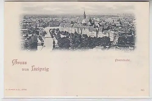 63380 Ak Gruss aus Leipzig Promenade um 1900