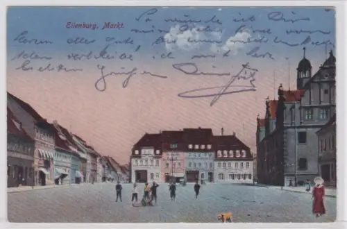 96347 Ak Eilenburg Markt mit Geschäften 1927