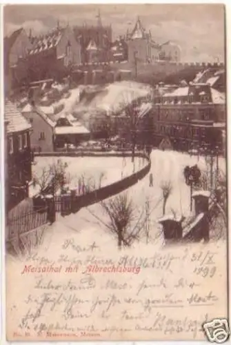 24376 Ak Meisathal mit Albrechtsburg im Winter 1899