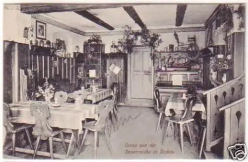 24136 Ak Gruß aus der Bauernstube in Rockau 1913