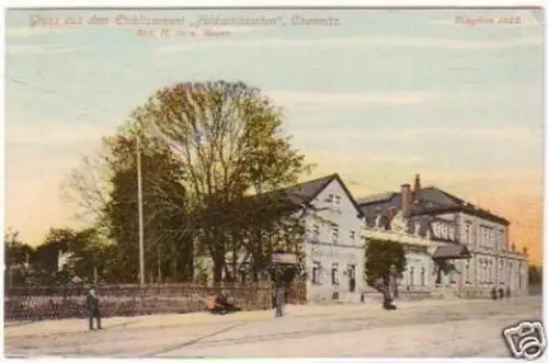 25389 Ak Gruß aus Chemnitz Gasthof Feldschlösschen 1910