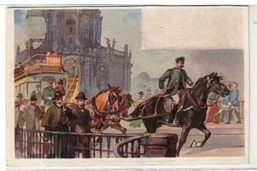 38810 Künstler-Ak Dresden Pferdebahn Mickten um 1900