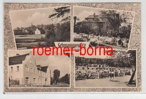 31942 Mehrbild Ak Schmannewitz (Kr. Oschatz) Konsum-Gaststätte usw. um 1960