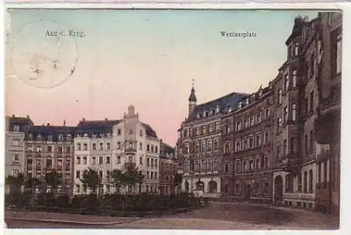 37694 Ak Aue im Erzgebirge Wettinerplatz 1908