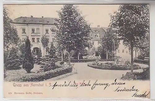 65948 Ak Gruß aus Herrnhut in Sachsen am Platz 1903