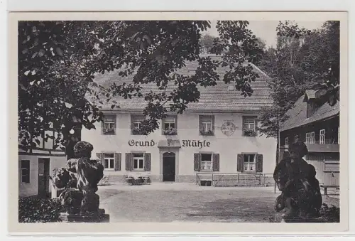 70446 Ak Gasthof Grundmühle bei Liegau / Radeberg um 1940