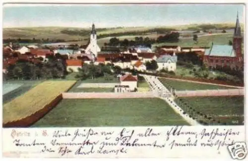 20290 Ak Ostritz in Sachsen Totalansicht 1917