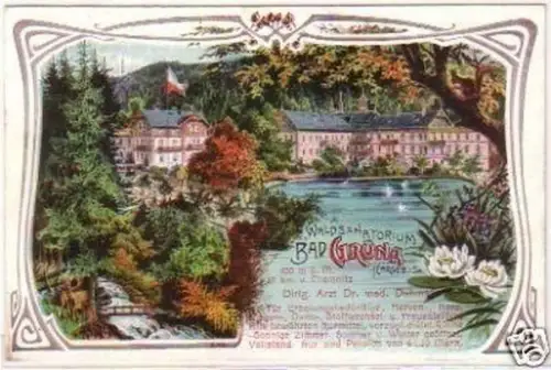 20807 Ak Waldsanatorium Bad Grüna Erzgebirge i. Sa 1909
