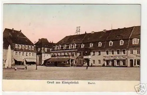 17639 Ak Gruss aus Königsbrück Markt um 1910