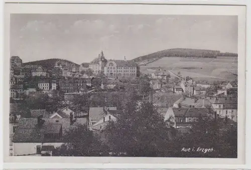 61349 Ak Aue im Erzgebirge Totalansicht um 1945