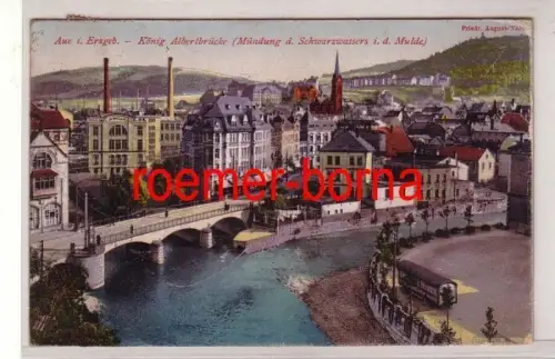 78614 Ak Aue im Erzgebirge König Albertbrücke 1921