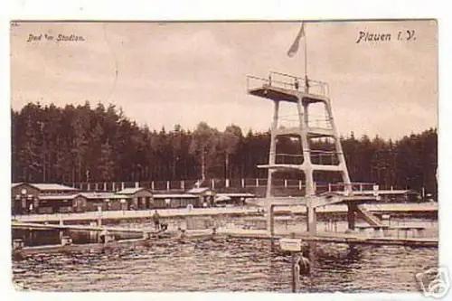 08032 Ak Plauen im V. Bad im Stadion 1926