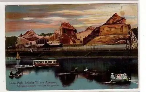 17/42 Ak Leipzig Wahren Lunapark am Auensee 1913