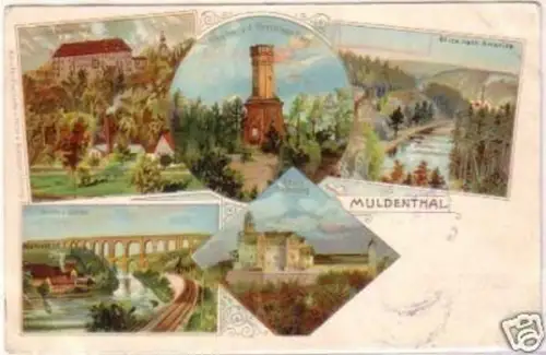 24538 Mehrbild Ak Lithographie Muldenthal 1901