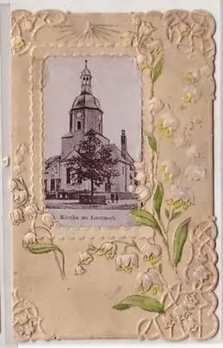 24/52 geprägte Ak Maiglöckchen Kirche Leutzsch um 1920