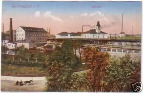 29759 Ak Reichenbach im Vogtland Bahnhof um 1920