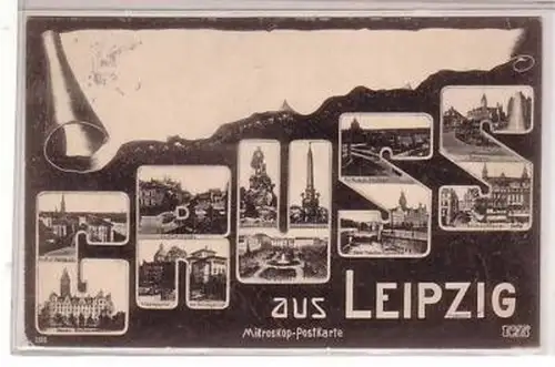 3/16 Mikroskop Ak Gruß aus Leipzig 1904