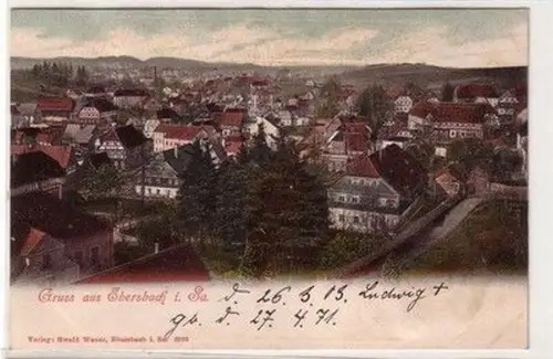 59731 Ak Gruß aus Ebersbach in Sachsen Totalansicht um 1905