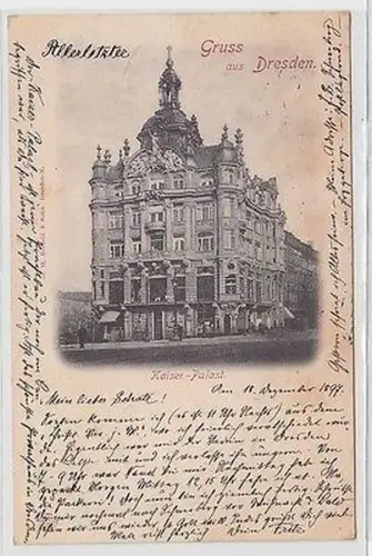 62900 Ak Gruß aus Dresden Kaiser Palast 1897