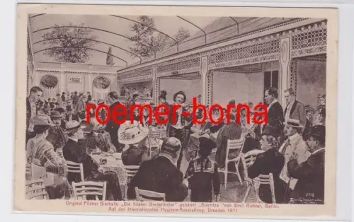 80578 Ak Dresden Int. Hygiene-Ausstellung Pilsner Bierhalle 1911