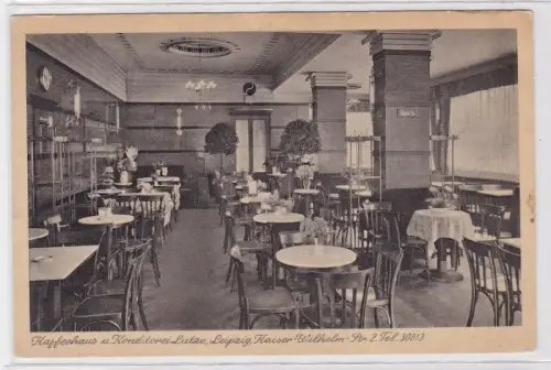 89041 AK Kaffeehaus & Konditorei Lutze, Leipzig, Kaiser-Wilhelm-Straße 2 um 1920