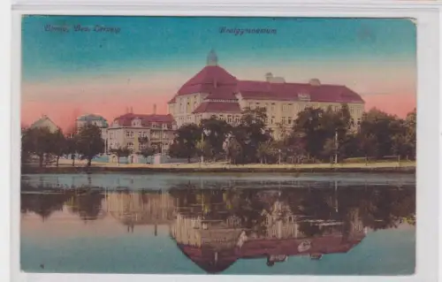 91323 AK Borna Bezirk Leipzig - Realgymnasium am Breiten Teich 1924