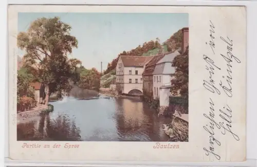 92836 Ak Bautzen Partie an der Spree 1899