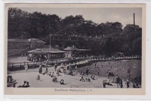 88679 Ak Stadtbad Netzschkau im Vogtland 1944