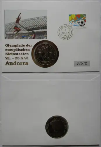 Numisbrief mit 1 Crown Gibraltar Olympia Barcelona 1992 Stempelglanz (117616)