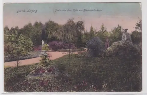 95337 Ak Borna-Leipzig Partie aus dem Hain am Bismarckdenkmal 1906