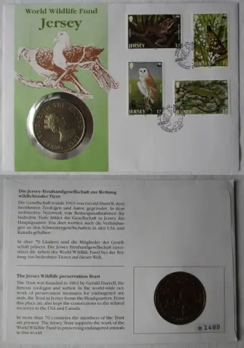 Numisbrief mit 2 Pfund Münze Jersey 25.jähr.Jubiläum WWF 1987 Stgl. (118937)