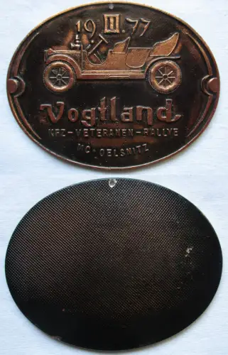 seltene DDR Plakette III.Vogtland KFZ-Veteranen Rallye MC Oelsnitz 1977 (166354)