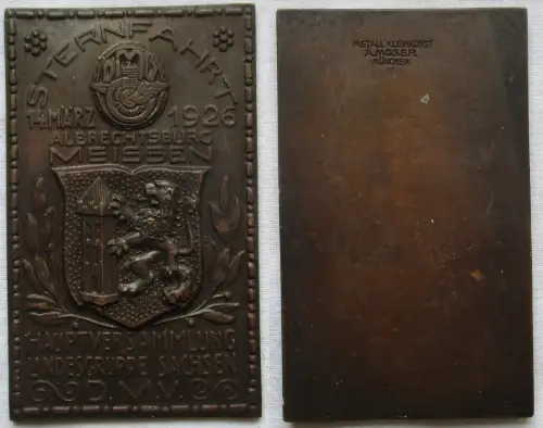 DMV Plakette Sternfahrt zur Albrechtsburg Meissen 14.März 1926 (162182)