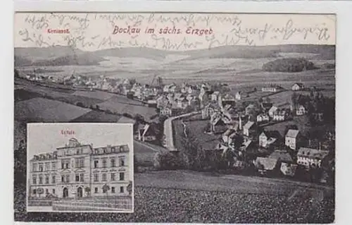 34896 Ak Bockau im sächs. Erzgebirge Schule 1924
